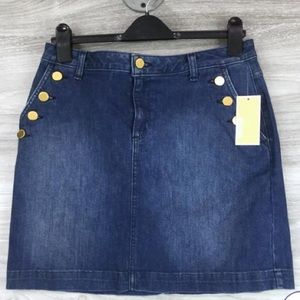 MICHAEL Michael Kors Dark Fade Wash Denim Skirt Size 10